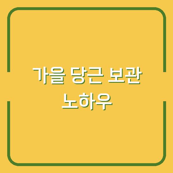 가을 당근, 지금 캐야 하는 이유와 3개월 싱싱하게 보관하는 노하우