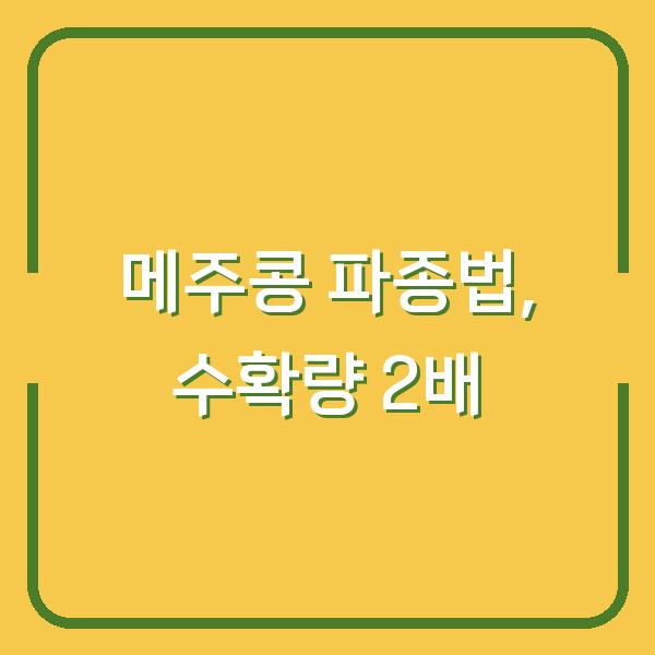 메주콩 심는 시기 한 달 앞두고, 수확량 2배 만드는 파종 방법과 재배 환경