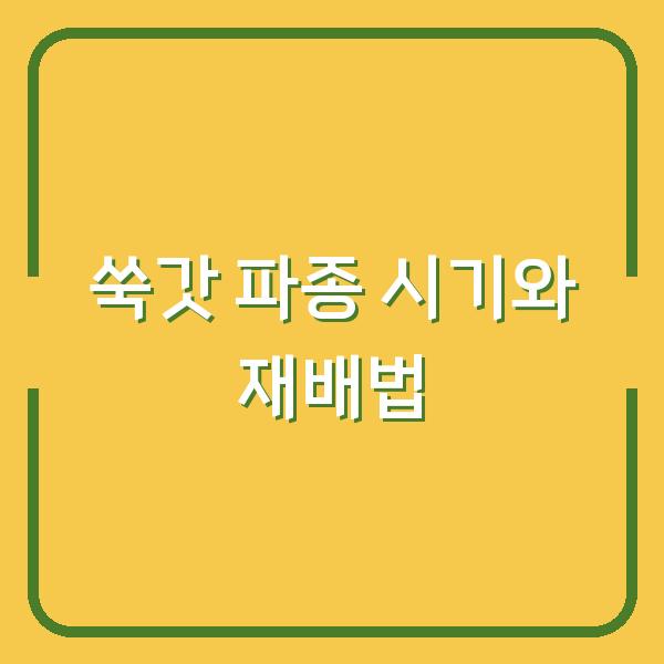 쑥갓 심는시기와 재배 방법, 봄·가을 파종 시기별 관리 요령