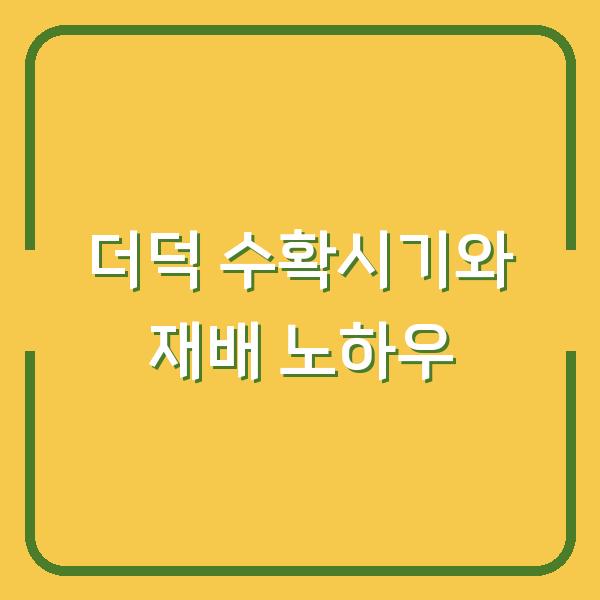 더덕 수확시기 놓치면 농사 망칩니다 캐는 방법과 재배 노하우