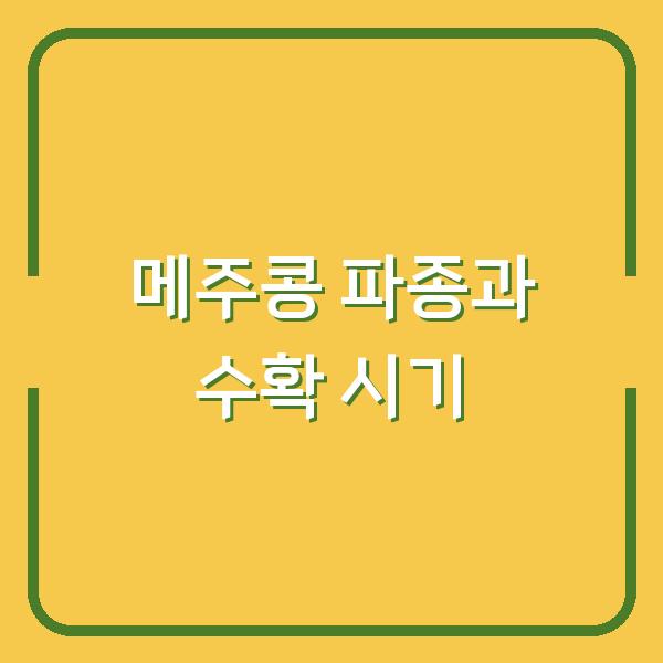 메주콩 심는시기와 수확시기, 파종 방법을 알면 수확량이 달라집니다