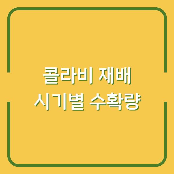 2026년 콜라비 재배 지금 심으면 수확량 2배 차이납니다
